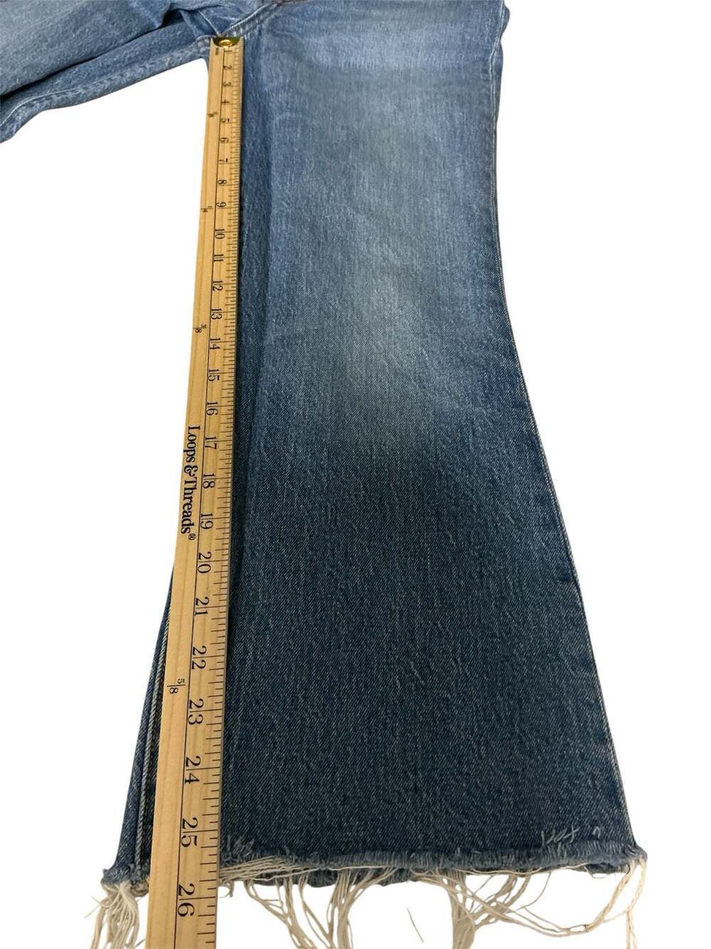Levi's Premium Ribcage Flare High Rise CUT OFF Jeans Size W27 - Picture 14 of 15